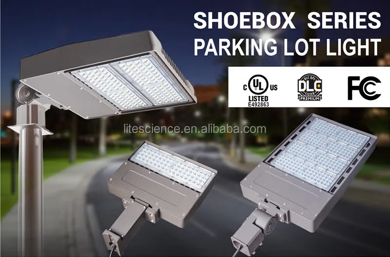 dlc led area lighting 150w led shoebox light fixture