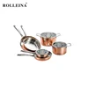 Home Kitchen Cooking Induction Bottom Tri-ply Copper Cookware Set