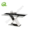 Modern stainless steel glass top dining table
