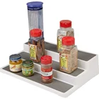 Grey durable 3-tier kitchen storage organizer step shelf