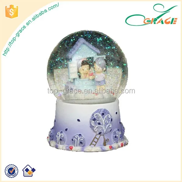 creative gift music box crystal ball resin handicraft snow globe