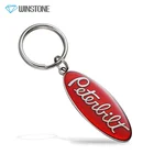 Fashion Red Oval Shaped Metal Keychains