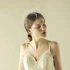 V602 Shiny diamond cathedral wedding veil with comb bridal birdcage veil organza vintage bridal white veil