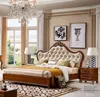 Brown color solid wood carving elegant bedroom furniture
