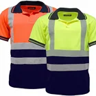 Men's Polo Shirts Hi Vis High Viz Visibility Short Sleeve Safety Work-wear Shirt