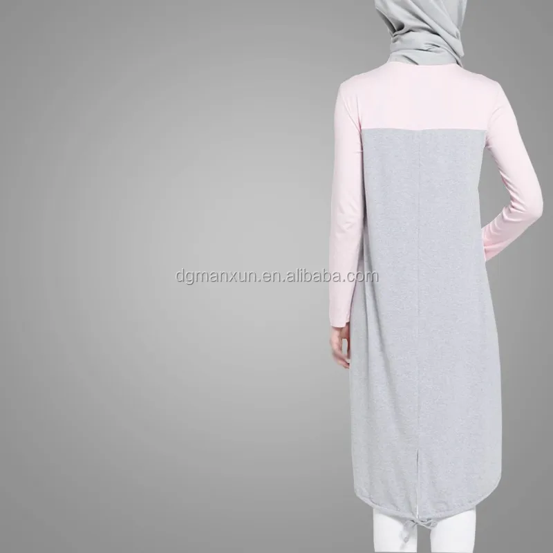 Hot Sell Fashion Pink Turkish Top Abaya Muslim Girls Summer Long Sleeve Sweep Tunic Islamic Women Clothing (6).jpg
