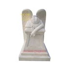 Tombstone Memorial Natural Stone Kneeling Crying Angel With Wings Gravestone Monument Headstone Marble Tombstone