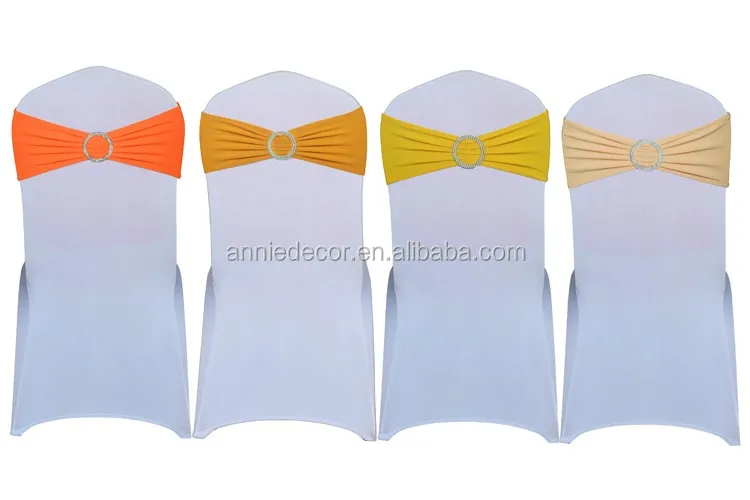 Royal Blue Elastic Chair Sashes Spandex with Buckle Wedding Banquet Party Hotel Event Decoration Chair Bows