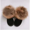 2019 New Fashion Many Colors Genuine Cow Leather Raccoon Fur Warm Snow Winter Boots Women