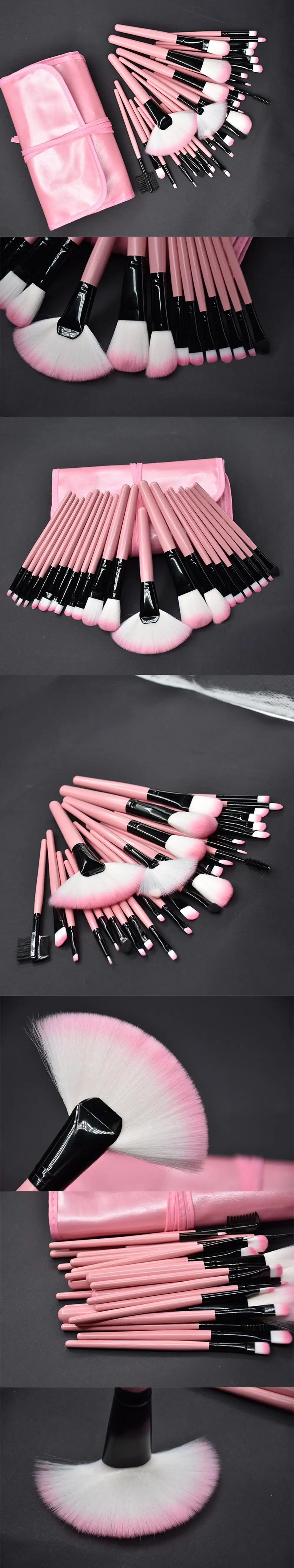 Female Big 32pcs Prettiest Pink Color Eco Nice Top 10 Makeup Brushes High Quality Inexpensive Make-up Brush Gift Set