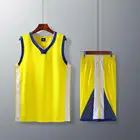 Yellow unique design high end quality quick dry basketball jersey set