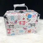 Customized colorful portable small Aluminum Cosmetic Case Professional Make Up box Storage kit