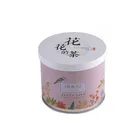 Round Flower tea / milk powder tin container can with double lids
