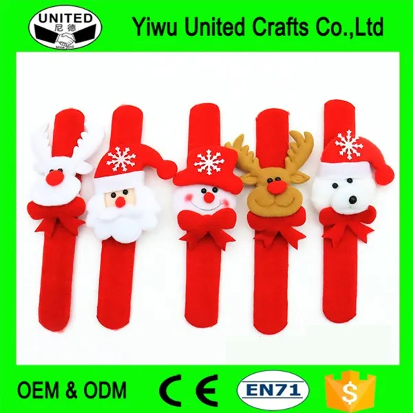 promotion gifts christmas kids plush slap bracelet