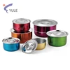 factory direct 5 pcs kitchenware durable ware colorful stainless steel stock pot set