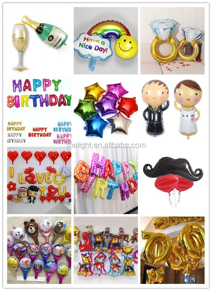 hang happy birthday foil banner balloons 16