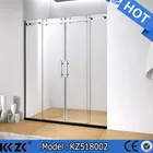 hotel double doors shower boxes glass cabin with hanging wheel