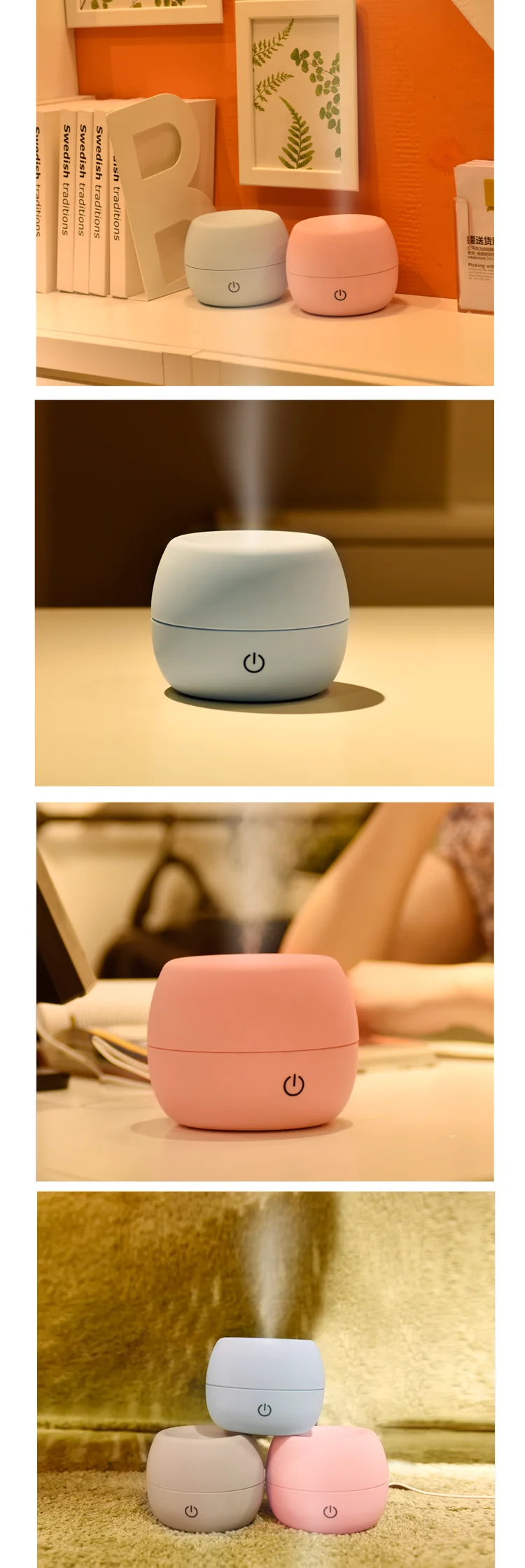 300ml Ultrasonic spa aromatherapy essential oil diffuser with colorful lights
