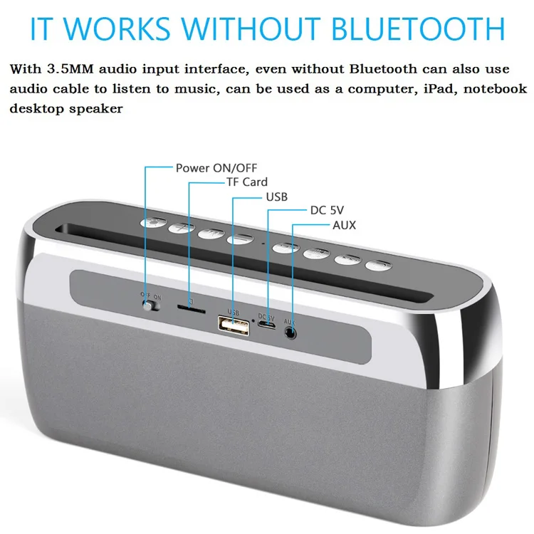 Wireless Alarm Clock Radio Work with Bluetooth Dual Hifi Speakers - ANKUX.COM