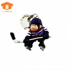Hockey stick ball helmet graduation keychain