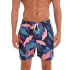 Fashion beachwear and swimwear swimming trunks beach shorts colorful leaf