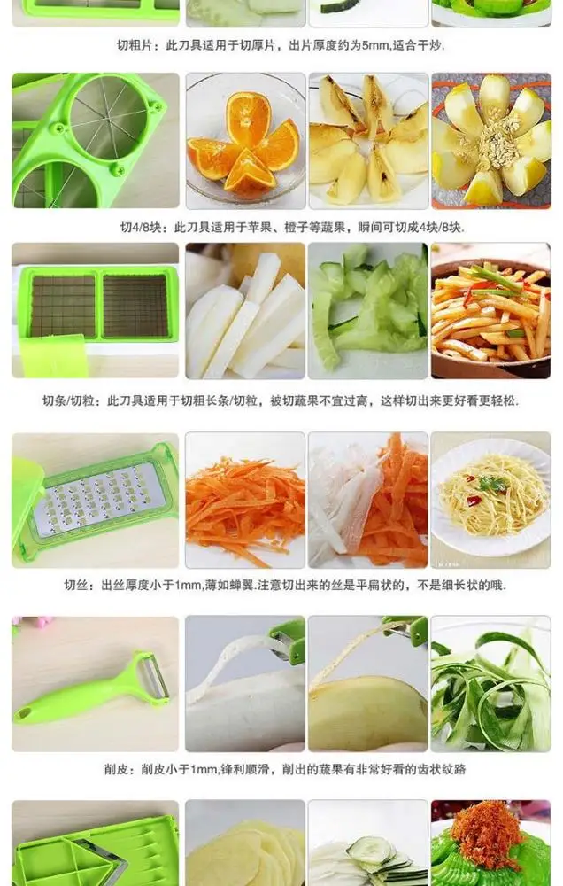 Multifunctional 12 sets of new vegetable slicer artifact multifunctional household manual cutter machine broken vegetable wholes