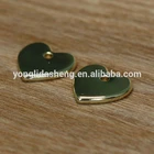 popular small garment accessory gold heart shape metal label for leather
