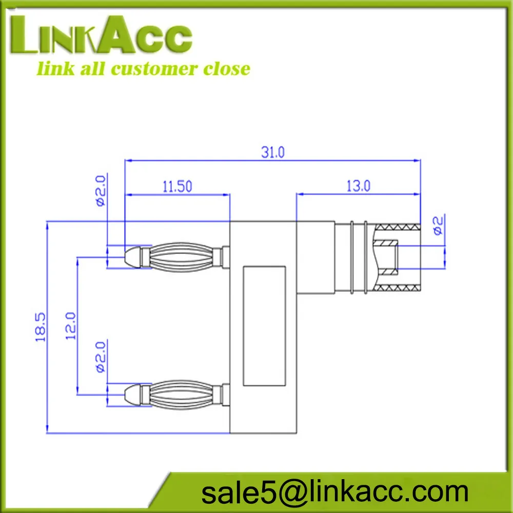 LKCL581 RCA 12 mm Short circuit connector 1 to 2 banana plug - ANKUX.COM