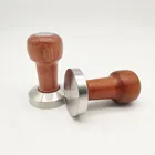Wooden Coffee Tamper, Stainless Steel Coffee Tamper 58mm Barista Espresso Base Coffee Bean Press