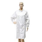 Cleanroom lab coat ESD Smock Work Wear Smock Round Collar Polyester Uniform with zipper