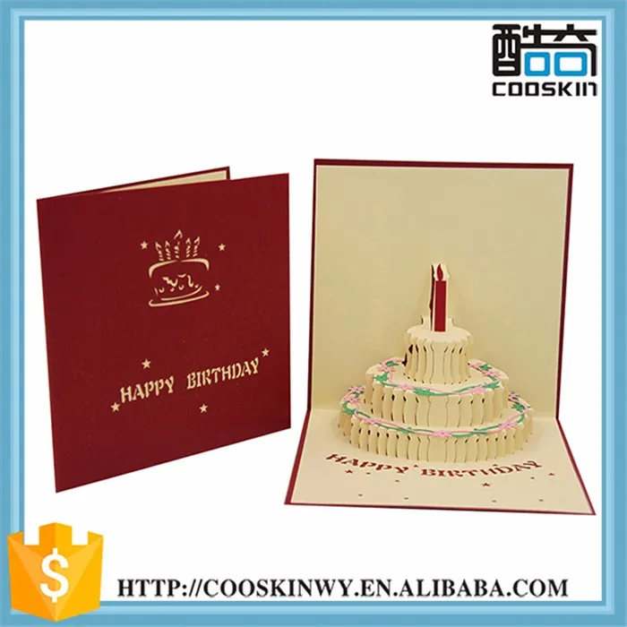 wholesale laser happy birthday pop up card pop up 3d cards