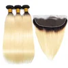 2T Ombre Blond 1B 613 Silky Straight Brazilian Hair With Frontal Closure
