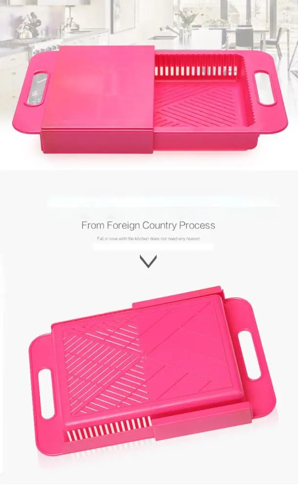 Cutting Kitchen Board With Chopping Block Draining Board Dishes To Wash Cut With The Drain Basket Creative 2 in 1 Drawer KC1110