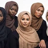 Women Ladies Cotton and Linen Shawl Headscarf Simple Solid Long Muslim Hijab Head Scarf