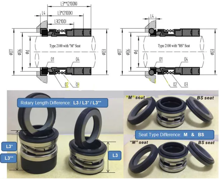 Type 2100 John Crane Mechanical Seal For Pump