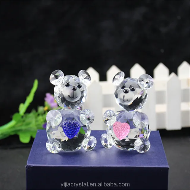 lovely crystal glass craft bear figurines gifts