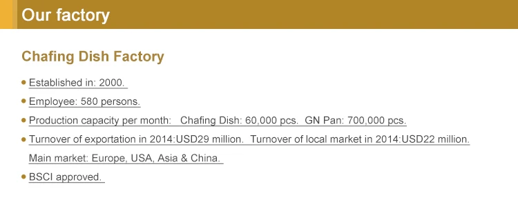 GW-M31B 6L China Gold Supplier High-Ranking deluxe chafing dish