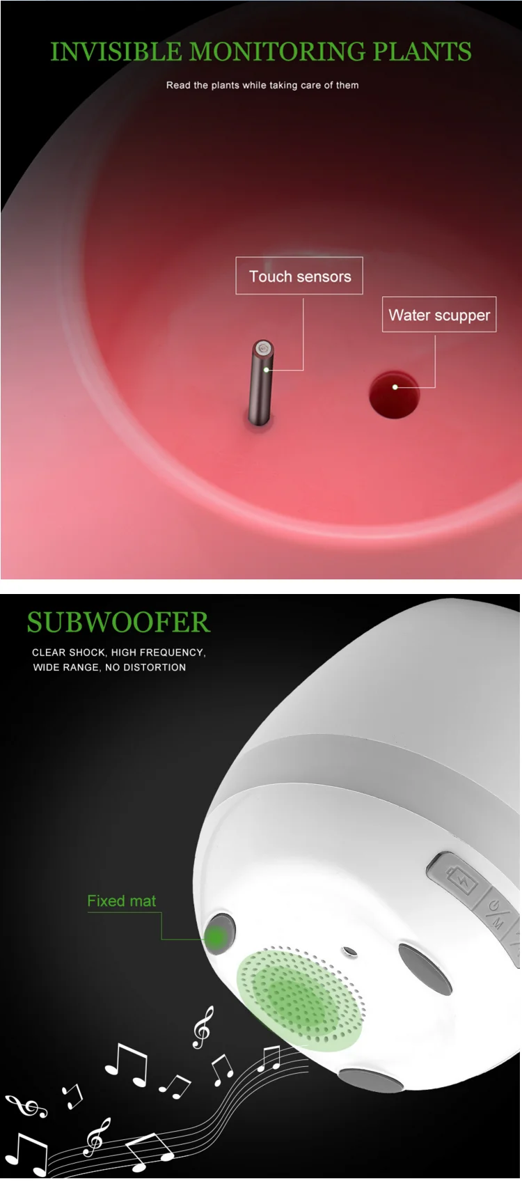 Custom Logo Enceinte Waterproof Portable Music Flowerpot Bluetooth Outdoor Speaker - ANKUX.COM