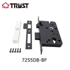 Lock Sliding Door European Door Lock TRUST 7255-BF European Mortise Lock Set Sliding Wooden Door Lock