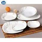 European 20pcs cut design square normal white porcelain dinnerware sets