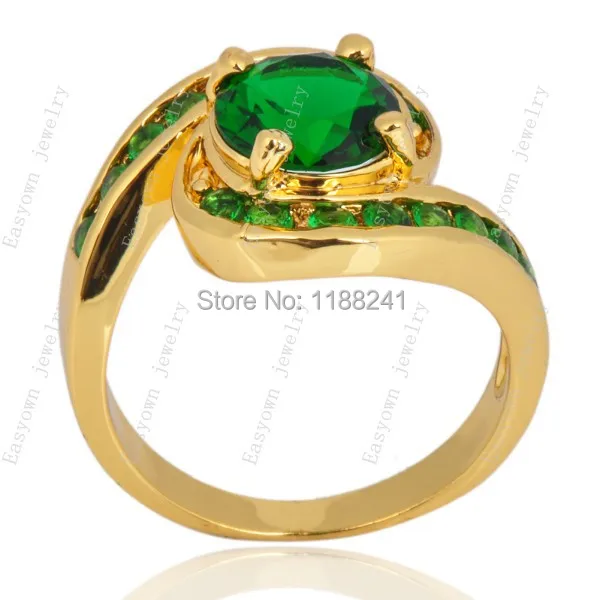 10ps/lot Size 7/8/9 Women Finger Ring Emerald Color Zircon Stone Fashion Jewelry Rings HOT Selling RY0042