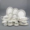 Hot sale 125pcs Egypt Pakistan style royal factory price round bone china dinner sets tableware sets in the promotion