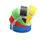 CMYK Printing Comfortable Design Ntag213/215 Disposable PP rfid paper wristband for Christmas Party