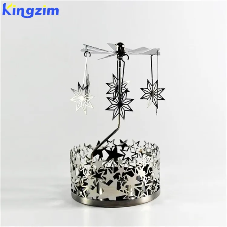 Gifts decor wedding centerpiece metal cut out rotary star candle holder insert metal holders