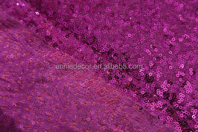 Hot sale purple sequin dining chair cover wedding banquet party