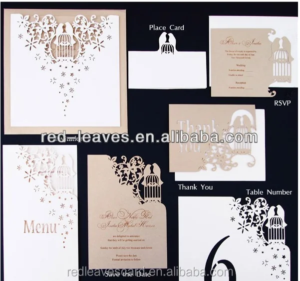 customized gift greeting paper wedding invitation card set hand