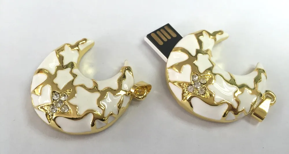 gadget moon shape crystal usb flash drive jewelry flash memory