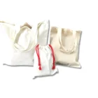 Eco Custom Canvas Cotton Tote Drawstring Bag with Custom Printed Logo