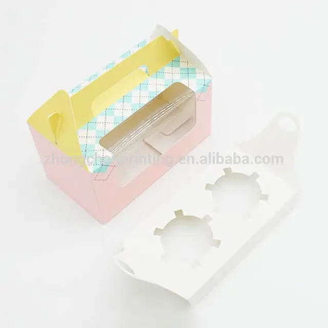 custom square color large gift cardboard cake boxes with handle