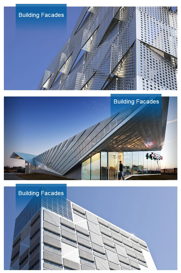 Metal aluminium perforated sheet for facade to Cover the Building Wall